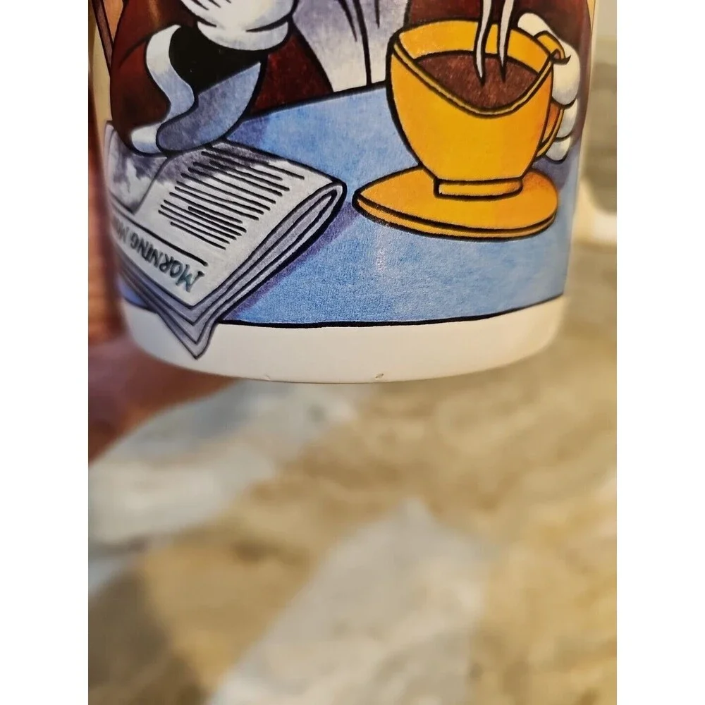 Disney Mickey Mouse MORNING MICKEY Newspaper Coffee Mug Huge 32 Oz - Picture 8 of 8
